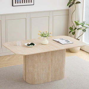 Modernes Esstisch aus Massivholz-Optik – Rechteckig 160 × 90 cm für 4–6 Personen | Minimalistisches Design
