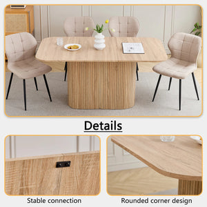 Modernes Esstisch aus Massivholz-Optik – Rechteckig 160 × 90 cm für 4–6 Personen | Minimalistisches Design