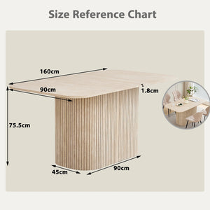 Modernes Esstisch aus Massivholz-Optik – Rechteckig 160 × 90 cm für 4–6 Personen | Minimalistisches Design