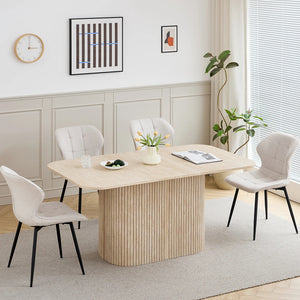 Modernes Esstisch aus Massivholz-Optik – Rechteckig 160 × 90 cm für 4–6 Personen | Minimalistisches Design