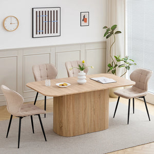 Modernes Esstisch aus Massivholz-Optik – Rechteckig 160 × 90 cm für 4–6 Personen | Minimalistisches Design